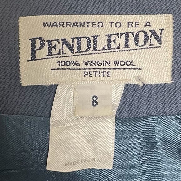 Pendleton Women’s Blazer Jacket Slate Blue Periwinkle 100% Virgin Wool Size 8 P - Picture 5 of 6